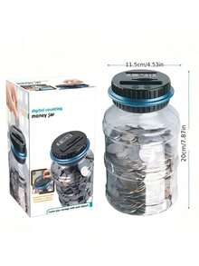 1PC Digital LCD Counting Coin Money Saving Box Jar Coins Storage Box For US Decoration/EURO Money, Halloween/Thanksgiving Day/ Gift Birthday Gifts Graduation - Multicolor - View 7