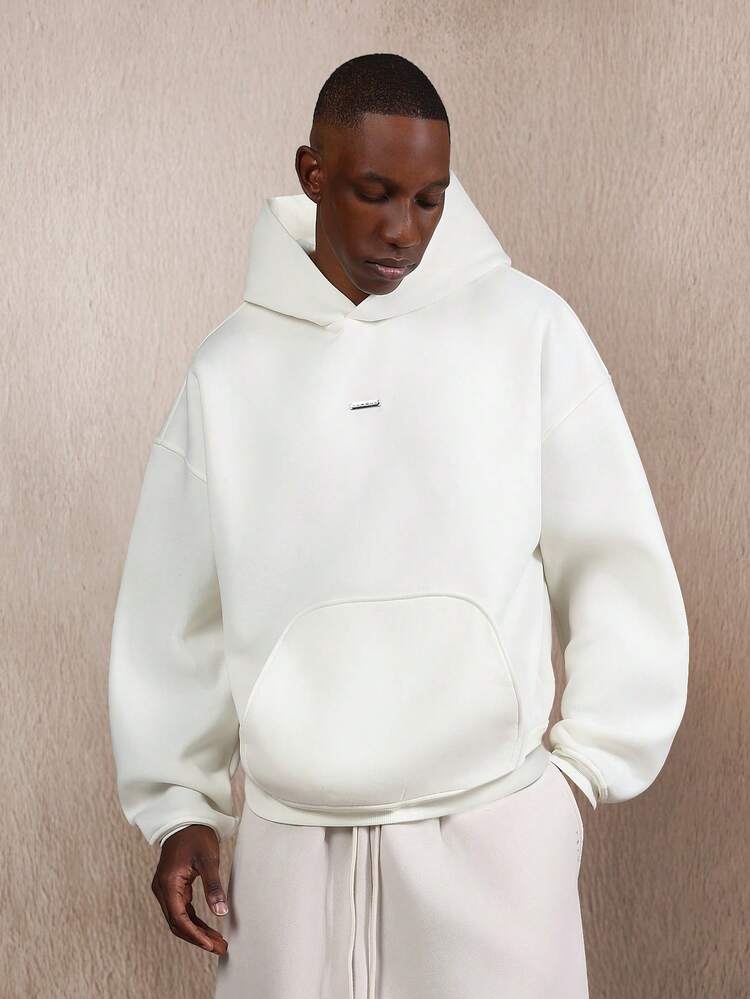 Essential Oversized Heavy Hoodie With Curved Front Pocket