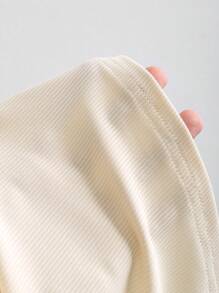 Sweetra 女式秋季不对称褶饰不对称领口休闲上衣套装 - 彩色 - 查看 6