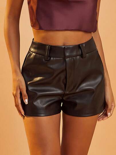 Hauture 女士纯色高腰短裤，适合通勤