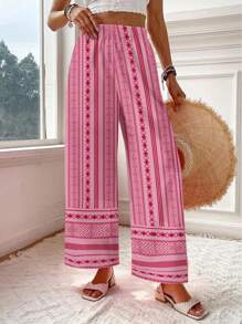 Travachic 大码女式休闲直筒/阔腿沙滩裤，适合度假、海滩、春假、日常穿着、夏季 - 彩色 - 查看 4