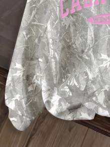 SHEIN Áo nỉ rộng rãi phong cách rằn ri bờ biển phía Tây California dành cho bé gái tuổi teen, mùa thu 2025, mùa tựu trường, áo nỉ dài tay cổ tròn dáng rộng thoải mái, phù hợp cho mùa thu/đông, áo nỉ rằn ri phong cách cá tính. - Nhiều màu - Xem 5