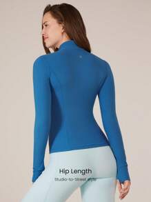 GLOWMODE FeatherFit™ Slim-It Streamline Performance Secure Pockets Zip Up Long Sleeve Jacket Low Impact Yoga Daily Fall