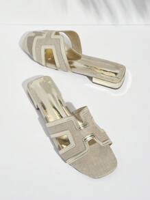 SHUZIA 舒適寬鬆的涼鞋，完美搭配夏季度假裝扮 - 金色 - 查看 5