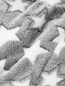 DAZY Flannel Thicken Allover Star Pattern Fluffy Bottoms, Thermal Lined Fall, Winter, Cozy - Light Grey - View 9