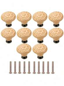 10 件抽屉把手，极具吸引力的橱柜旋钮拉手简约手柄，不锈钢陶瓷厨柜复古把手，橱柜浴室现代门把手，厨房创意抽屉家具五金 - 彩色 - 查看 28