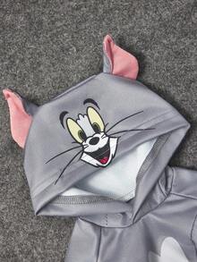 TOM & JERRY X SHEIN 1pc Cartoon Character Cosplay Pet Jumpsuit, Loungewear, Pajamas, Cat/Dog Clothes, Size XXS-XXXXL, Extra Small, Extra Large, Cosplay
