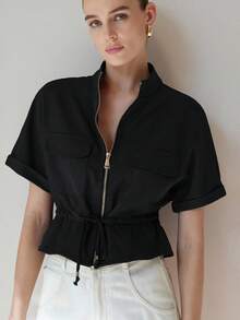 Women Blouses & Shirts - 黑色 - 查看 4