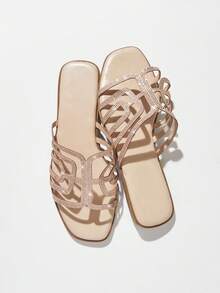 SHUZIA 時尚女性鑲鑽扁平涼鞋，多種風格可選