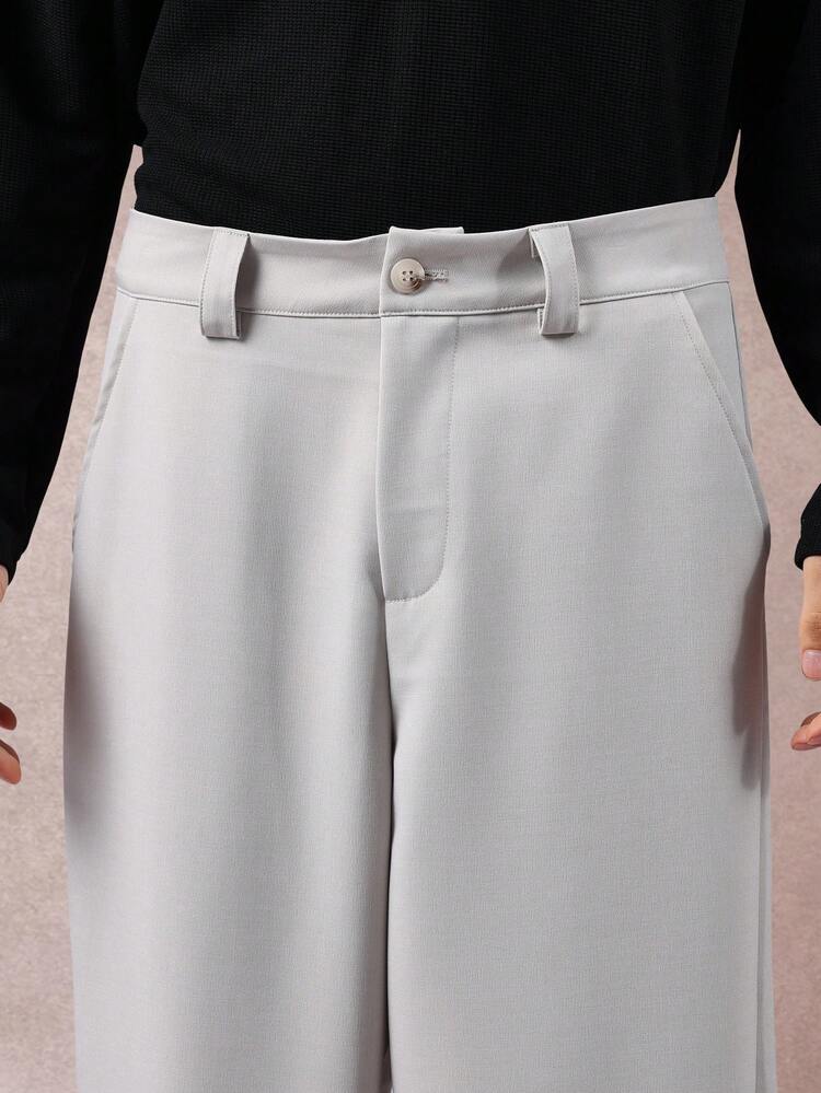 Wide Leg Canvas Trouser With Relaxed Balloon Fit