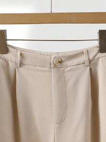 Franclia New Autumn And Winter Two-Piece Suit, Elegant Urban Fashion, Commuting Versatile Casual Design, Pleated Three-Quarter Sleeves, Light Khaki Color, Spring And Autumn High-End Solid Color Women's Suit, Autumn Outing Clothing Matching, Women's Office Casual Suit - Khaki - View 5