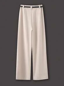 Franclia Fashionable And Casual Commuting All-Match With Belt Spring And Autumn Khaki Women's Tailored Pants Women's Trousers Pants For Women Women's Wide Leg Pants Apricot Pants Chic Pants For Women Autumn Bottoms Women's Business Casual Clothing Autumn Beautiful Suit Coat Female Suit Business Casual Woman Office Outfits For Women Teacher Outfits For Women Fall Clothes For Women Fall Outfits For Women - Khaki - View 6