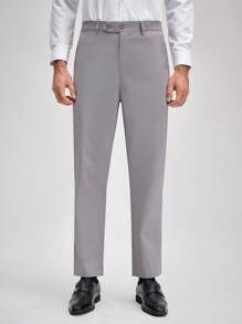 Officeau 男士春秋季百搭休闲西装三件套，包含西装外套、西裤和马甲，正式商务经典西装搭配西裤，春夏皆宜 - 灰色 - 查看 8