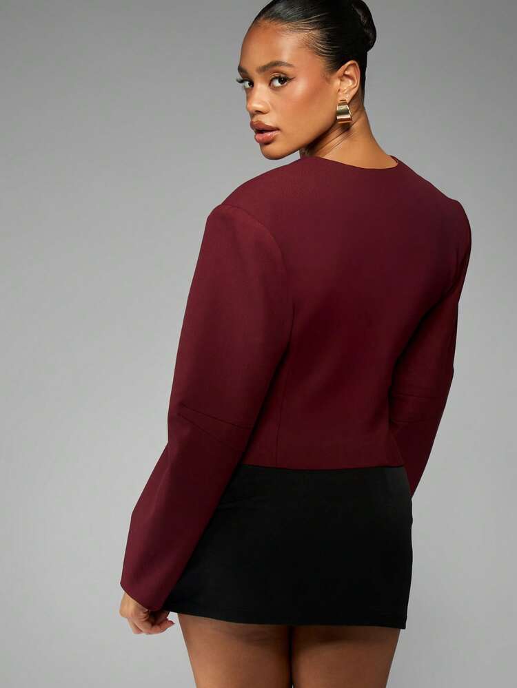 MISSGUIDED Blazer elegante da donna con maniche a palloncino, giacca da lavoro professionale con bottoni, adatta per l'ufficio, vestibilità aderente, abito formale da lavoro, abbigliamento autunnale e invernale
