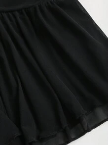 Sweetra Y2K 度假音乐节修身时尚性感网眼金属扣短款女式上衣 - 黑色 - 查看 4