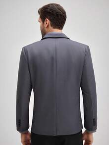 OFFICEAU Men's Notch Lapel Single Button Business Formal Suit Blazer, Elegant High-End, Suitable For Weddings, Ceremonies, Holiday Events, Formal, Fall, Winter, Old Money