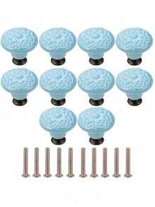 10 件抽屉把手，极具吸引力的橱柜旋钮拉手简约手柄，不锈钢陶瓷厨柜复古把手，橱柜浴室现代门把手，厨房创意抽屉家具五金 - 彩色 - 查看 21