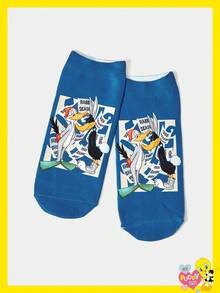LOONEY TUNES X SHEIN 1 Pair Cute Cartoon Rabbit Pattern Ankle Socks - Multicolor - View 1