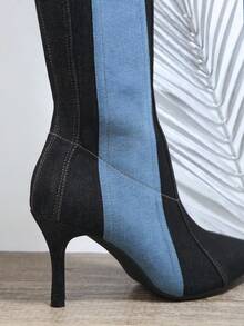 SHUZIA Stiefel spitzer Zeh, Kniehoch Stöckel Design