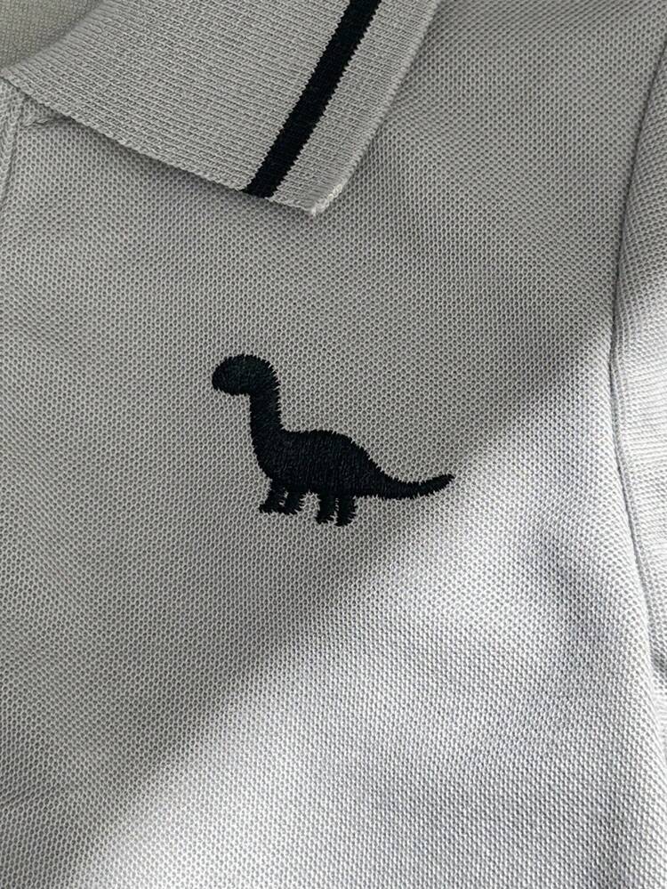 SHEIN Souflis Conjunto de polo y pantalones cortos de estilo caballero casual para bebé niño, recién nacido y niño pequeño, color verde militar - Multicolor - Añade 4