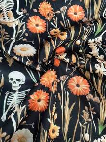 INAWLY 女式南瓜和蝙蝠印花休闲套头衫，百搭长袖上衣 - 彩色 - 查看 3