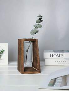 北欧现代创意木质水培玻璃花瓶家居饰品客厅电视柜摆件工艺品餐桌书桌摆件花器