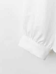 SHEIN MOOSTA 大码吊带背心褶饰连衣裙和白衬衫两件套休闲度假套装 - 黃色 - 查看 3