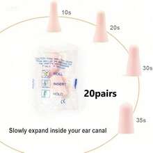 50 对/30 对/20 对泡沫耳塞，独立包装 32db Nrr 降噪耳塞，适用于睡眠、打鼾、旅行、大声音乐、音乐会、射击、工作、建筑、听力保护 - 淺粉色 - 查看 10