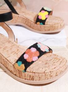 SHUZIA Sandalias De Plataforma Con Tacón De Cuña Gruesa Para Mujer - Negro - Ver 5