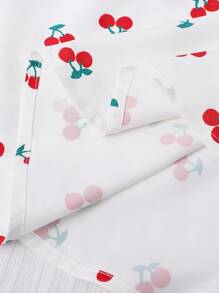 Sparklyn Set de 2 piezas de niña adolescente con cárdigan de punto rojo y vestido, adecuado para estilo de vacaciones, con estampado floral de flores de cerezo - Rojo - Ver 6