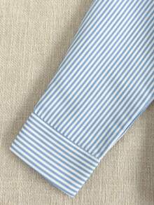 PrepCrw 男童学院风蓝色条纹衬衫和斗篷套装 - 藍白色 - 查看 3