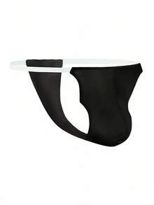 男士透明冰丝性感丁字裤内裤 - 黑色 - 查看 3