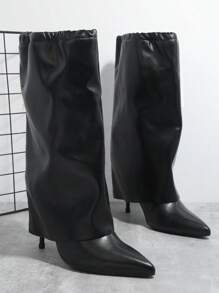 SHUZIA Stiefel Kunstleder Kniehoch - Schwarz - Übersicht 2