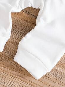 SHEIN 婴儿休闲运动拼接拉链连体衣，舒适休闲连体衣，适合男宝宝/女宝宝，适合秋冬季节，男宝宝运动服，男宝宝帽子套装，男宝宝拉链套装，男宝宝运动服，婴儿休闲套装 - 彩色 - 查看 6