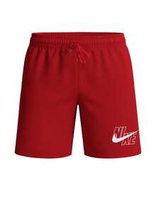 Nike Logo Solid 5" Men's Volley Swim Shorts - Red - View 4