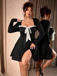 Elenzga 永不过时：哥特式预科风，融入周三元素。拥抱你内心的暗黑女性时尚。2025年新款优雅女士连衣裙，荷叶边肩部和超大泡泡袖，适合返校季、毕业典礼、情人节、音乐节、母亲节、万圣节、感恩节、复活节、国庆节、毕业舞会、约会派对、婚礼季、户外旅行。 - 黑色 - 查看 6