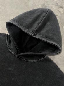 Manfinity EMRG Men Casual Hooded Sweatshirt & Drawstring Pants Set, Fall/Winter Clothes - Black - View 6