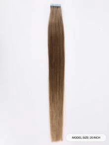 20pcs 50g Tape In Hair Extension, 100% Real Remy Human Hair Extension For Salon Silky Seamless Invisible Skin Weft Tape Ins,  For Thinning Hair Woman Natural Look  Can Be Reused ,For Fine Or Thin Hair ,Add Volume, 10# Medium Golden Brown Color - S10 - View 4
