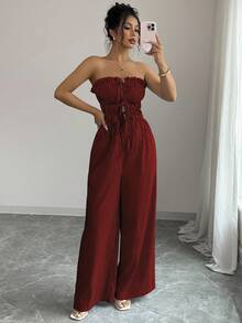 Elenzga 女士休闲通勤条纹连体裤 - 彩色 - 查看 4