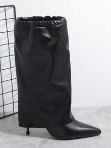 SHUZIA Stiefel Kunstleder Kniehoch - Schwarz - Übersicht 3