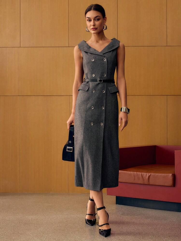 WOOL STRUCTURED AUTUMN/WINTER DRESS