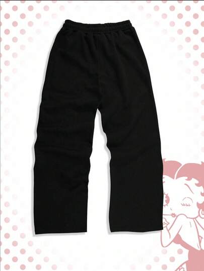 Betty Boop | ROMWE Men's Casual Straight Leg Pants, 4-Season Leisure Sporty Trousers