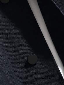 Manfinity Homme 男士南瓜印花长袖牛仔外套，万圣节送给男友/老公的礼物，适合外出穿着，秋季必备 - 黑色 - 查看 7