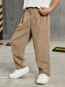 Kids/Young Boys' Casual Loose Straight Leg Solid Color Pants, Comfortable & Versatile For School, Garden, Beach, Birthday, Spring, Summer, Fall, Winter