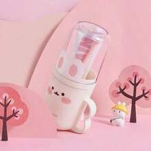 A Odorless Travel Toothbrush Box And Mouthwash Cup Set - Portable, Plastic Toothpaste Cup, Cute Rabbit Design, Bathroom Mouthwash Cup, Space-Saving Hygiene Solution For Carry-On, Suitable For Business Travel And Vacation - Multicolor - View 4