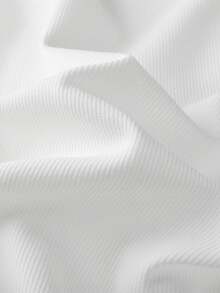 Manfinity Campus Court 男士休闲宽松V领卫衣，Y2K风格针织衫，街头服饰，长袖上衣 - 白色 - 查看 8