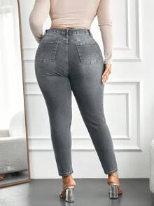 EURMUSE 98%Cotton Plus High Waist Skinny Jeans