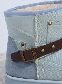 SHUZIA Studded Decor Plush Inside Snow Boots