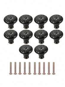 10 件抽屉把手，极具吸引力的橱柜旋钮拉手简约手柄，不锈钢陶瓷厨柜复古把手，橱柜浴室现代门把手，厨房创意抽屉家具五金 - 彩色 - 查看 14