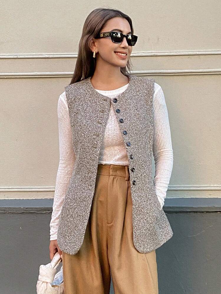 Women's Sleeveless Waist Cinched Gardening Casual Vest, Fitted & Elegant Jacket Vest Women Coats